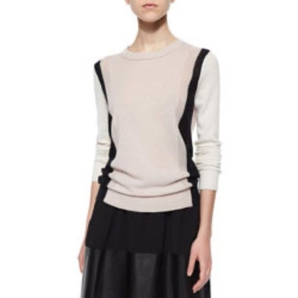 Vince Two Toned Knit Cashmere Sweater Sz